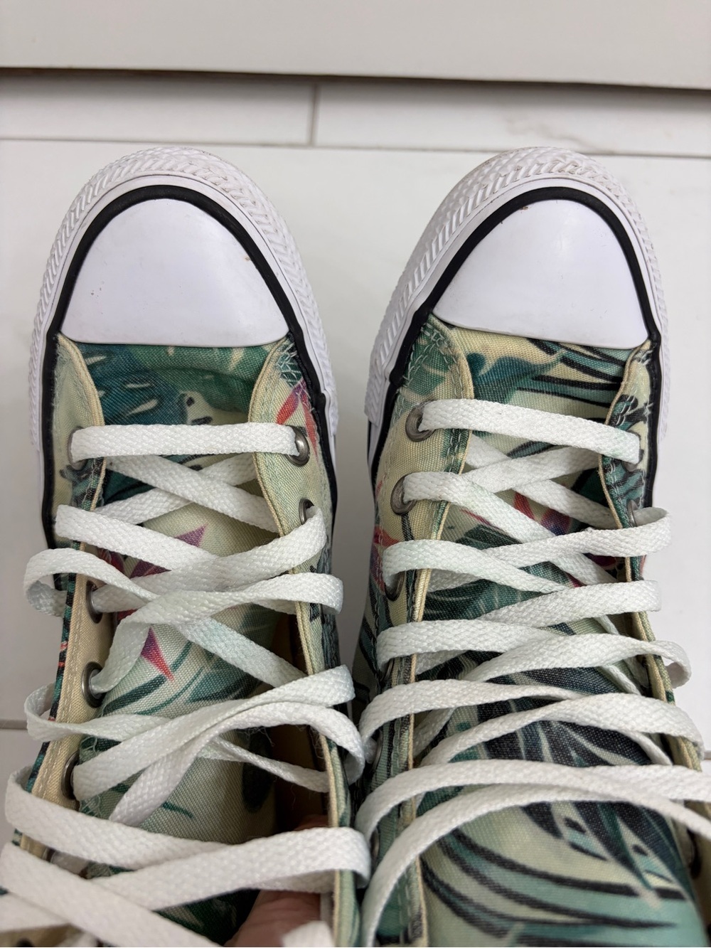 Converse All Star Chuck Taylor hi top green floral tropical print unisex 36/5.5 - Picture 5 of 10